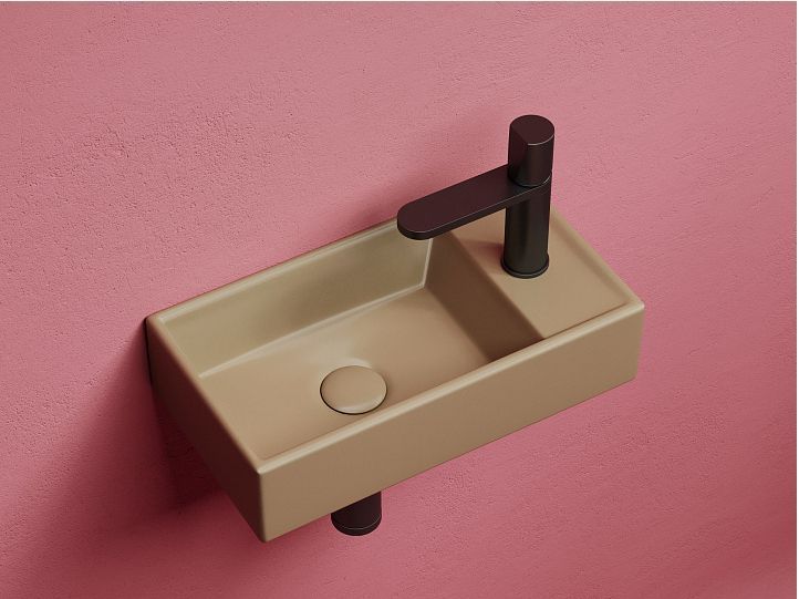 Умывальник CERAMICANOVA Element подвесной прямоугольный (чаша слева, отверстие под смеситель справа) цвет капучино матовый CN6051LMC Умывальник CERAMICANOVA Element подвесной прямоугольный (чаша слева, отверстие под смеситель справа) цвет капучино матовый CN6051LMC