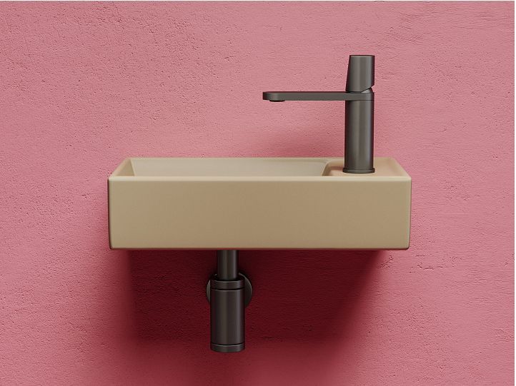 Умывальник CERAMICANOVA Element подвесной прямоугольный (чаша слева, отверстие под смеситель справа) цвет капучино матовый CN6051LMC Умывальник CERAMICANOVA Element подвесной прямоугольный (чаша слева, отверстие под смеситель справа) цвет капучино матовый CN6051LMC