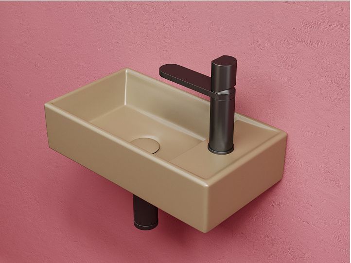 Умывальник CERAMICANOVA Element подвесной прямоугольный (чаша слева, отверстие под смеситель справа) цвет капучино матовый CN6051LMC Умывальник CERAMICANOVA Element подвесной прямоугольный (чаша слева, отверстие под смеситель справа) цвет капучино матовый CN6051LMC