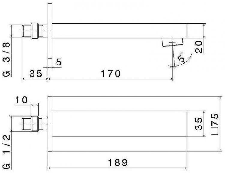 Излив для смесителя Kerama Marazzi Futura 66487KM.01.093 Черный матовый