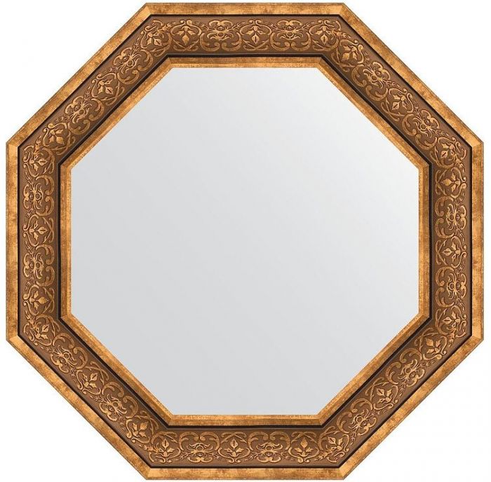 Зеркало Evoform Octagon 74х74 BY 7379 в багетной раме - Вензель бронзовый 101