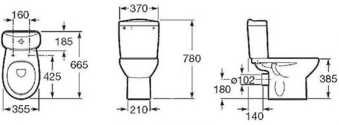 Унитаз компакт Roca Victoria 342399000 без бачка и сиденья