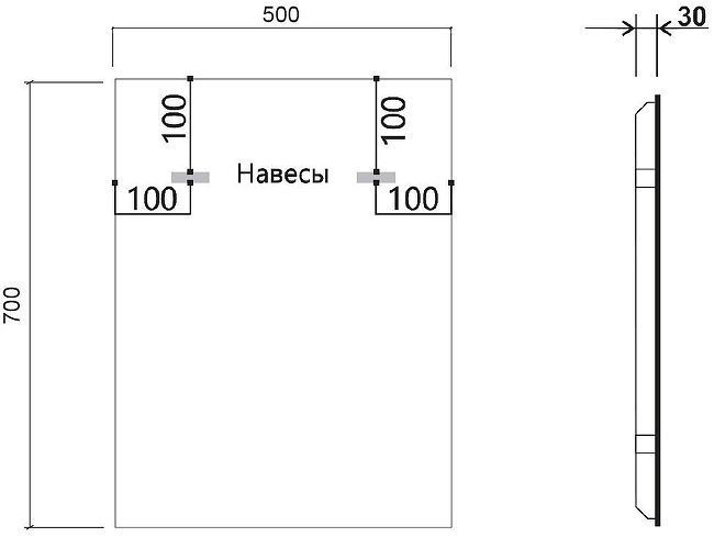 Зеркало Vincea 50 VLM-3VN500 с подсветкой с сенсорным выключателем и диммером