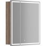 Зеркальный шкаф SANCOS для ванной комнаты SANCOS Mirror 690x150х740 мм, с LED подсветкой, цвет дуб галифакс натуральный, с розеткойарт. MI70EG