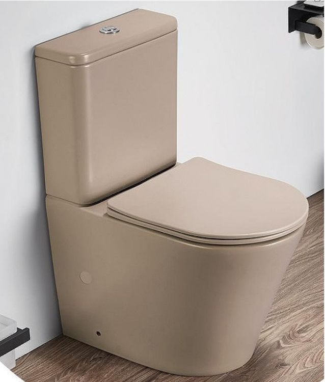 Унитаз компакт CeramaLux 2179XMC Капучино матовый с бачком и сиденьем Микролифт