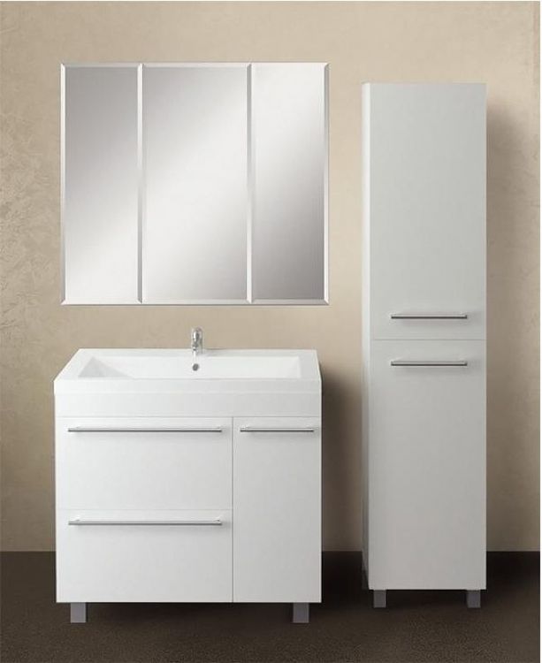 Зеркальный шкаф 1MarKa Соната 90 Белый глянцевый