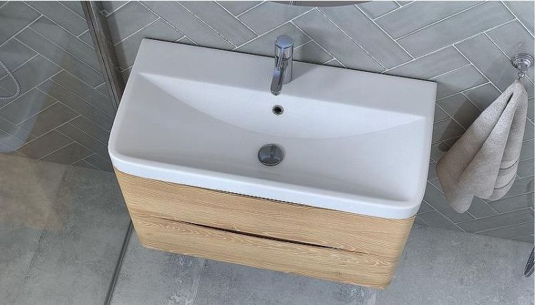 Тумба под раковину Velvex Clay 80 tp.CLA.9595.80.2Y подвесная Дуб верона