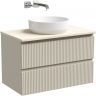 Тумба подвесная SANCOS Snob R, Beige Soft 790х445х500, под столешницу без отверстия под смеситель, цвет Kreman, SNR80CE