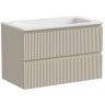 Тумба подвесная SANCOS Snob R, Beige Soft 790х445х500, под столешницу без отверстия под смеситель, цвет Kreman, SNR80CE