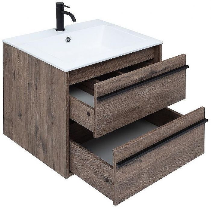 Тумба с раковиной Aquanet Lino 60 271944 подвесная Дуб Веллингтон
