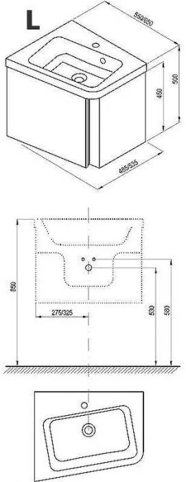Тумба под раковину Ravak SD 10° 55 L X000000741 подвесная Темный орех