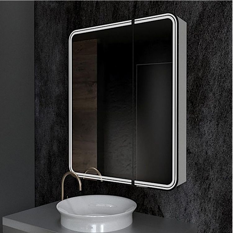 Зеркальный шкаф Mixline Адриана 70 L 547077 с подсветкой цвет Белый