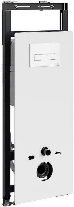 Инсталляция WasserKRAFT Salm 27TLT.010.ME.WH.WM03 для унитаза Белое стекло с Белой матовой клавишей смыва