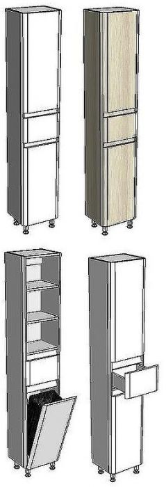 Шкаф пенал Corozo Алабама Z1 35 SD-00000677 с бельевой корзиной Белый