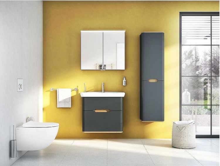 Тумба с раковиной Vitra Sento 80 60836 подвесная Антрацит матовый Тумба с раковиной Vitra Sento 80 60836 подвесная Антрацит матовый