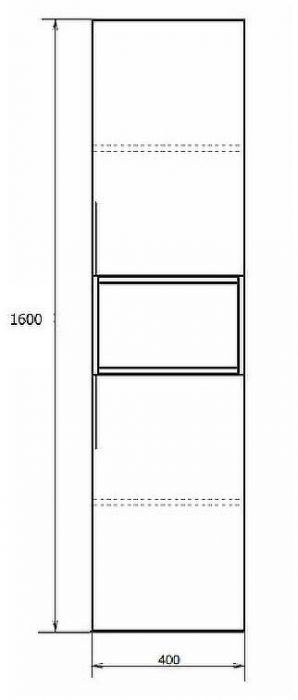 Шкаф пенал Comforty Штутгарт 40 00004151544 подвесной Дуб темно-коричневый Черный матовый