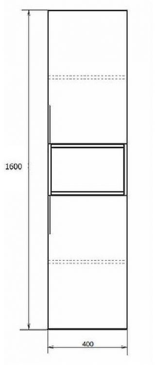 Шкаф пенал Comforty Штутгарт 40 00004151544 подвесной Дуб темно-коричневый Черный матовый