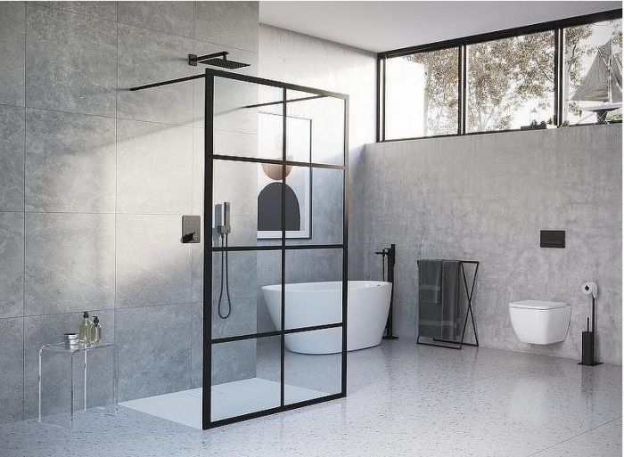 Душевая перегородка Excellent Fabrika 120x200 KAEX.4006.1200.LP профиль Черный стекло прозрачное