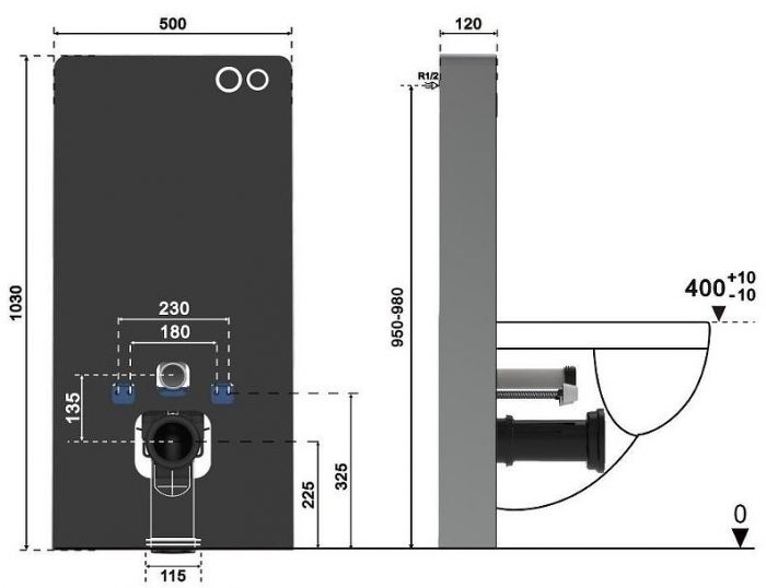 Инсталляция Ceruttispa G111B 10911 для унитаза Черная
