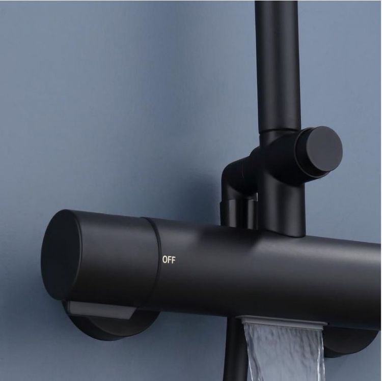 Душевая система ALMAes Doris GK-0345 с термостатом цвет Черный матовый Душевая система ALMAes Doris GK-0345 с термостатом цвет Черный матовый