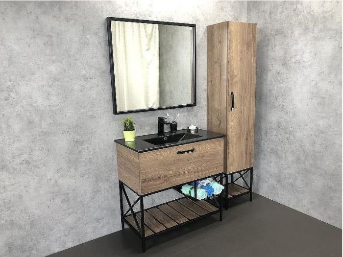 Шкаф пенал Comforty Бредфорд 40 00004148004 Дуб темный