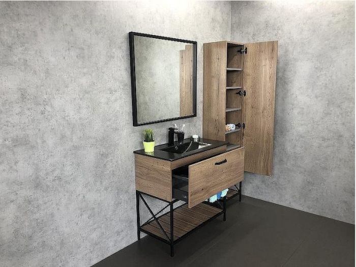 Шкаф пенал Comforty Бредфорд 40 00004148004 Дуб темный