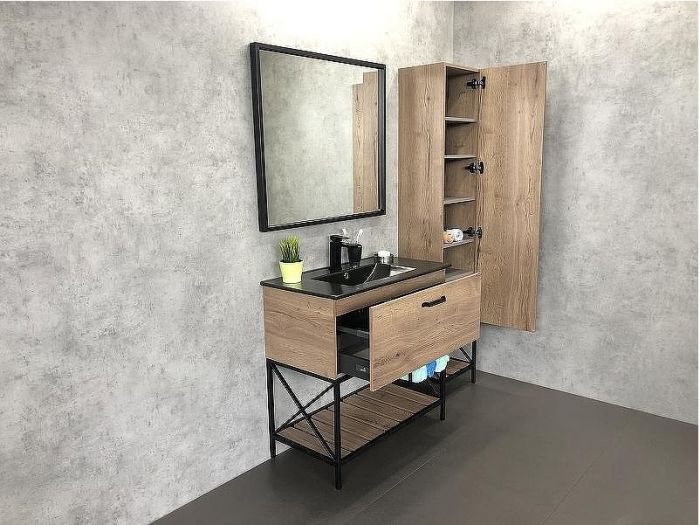 Шкаф пенал Comforty Бредфорд 40 00004148004 Дуб темный