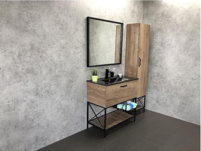 Шкаф пенал Comforty Бредфорд 40 00004148004 Дуб темный