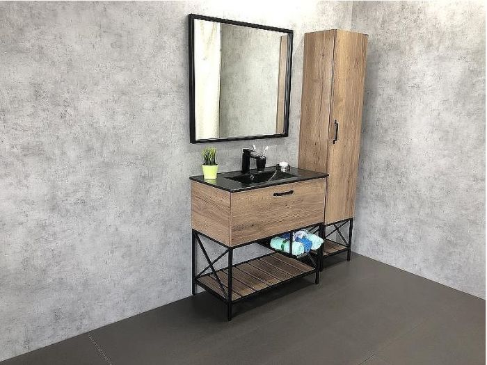 Шкаф пенал Comforty Бредфорд 40 00004148004 Дуб темный