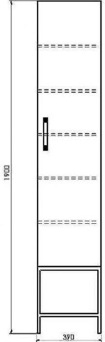 Шкаф пенал Comforty Бредфорд 40 00004148004 Дуб темный