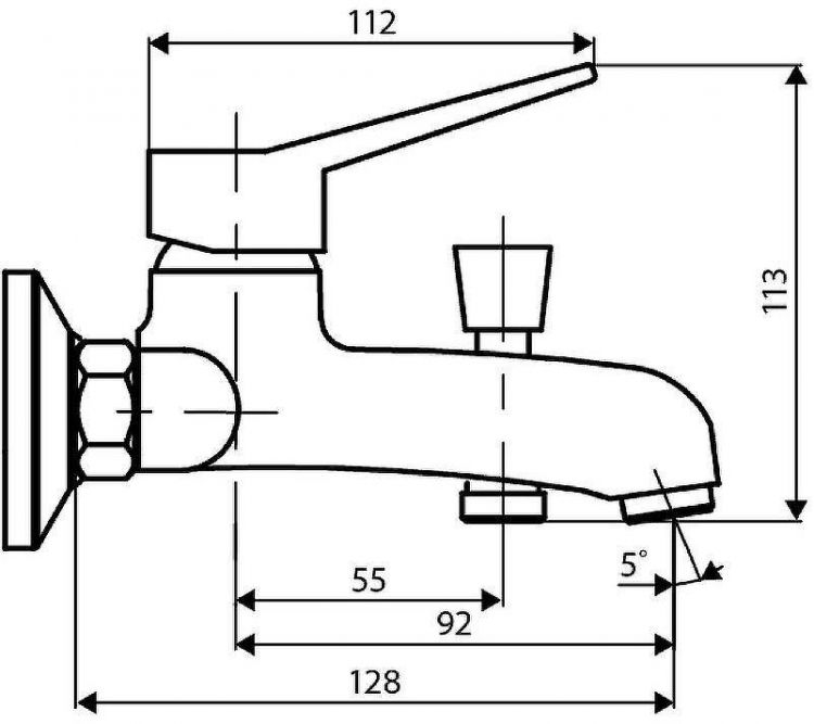 Смеситель для ванны Dorff Optima D2010000 Хром Смеситель для ванны Dorff Optima D2010000 Хром