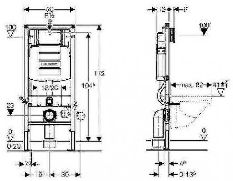 Комплект унитаза AM.PM Spirit FlashClean C701700WH+C707857WH с инсталляцией Geberit Duofix Sigma UP320 111.300.00.5 с сиденьем Микролифт