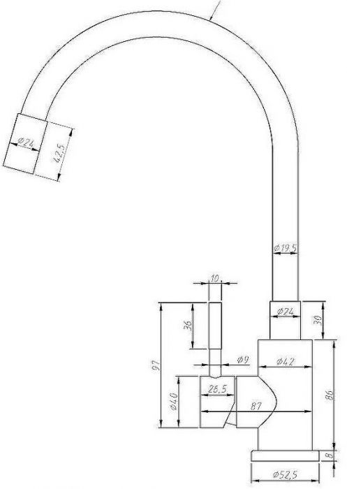 Смеситель для кухни ESKO Snake K44 G Нержавеющая сталь Серый