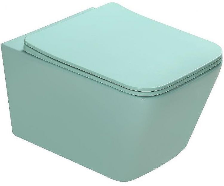 Унитаз SantiLine SL-5007LG подвесной Светло-зелёный матовый с сиденьем Микролифт Унитаз SantiLine SL-5007LG подвесной Светло-зелёный матовый с сиденьем Микролифт