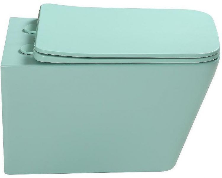Унитаз SantiLine SL-5007LG подвесной Светло-зелёный матовый с сиденьем Микролифт Унитаз SantiLine SL-5007LG подвесной Светло-зелёный матовый с сиденьем Микролифт