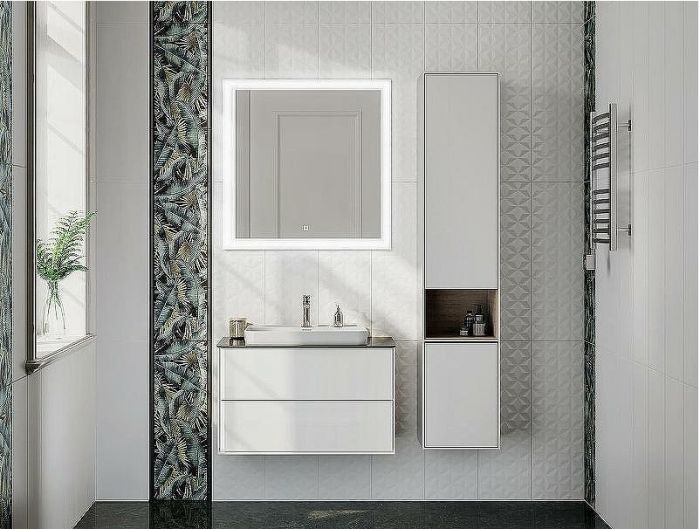 Шкаф пенал Kerama Marazzi Plaza Modern 35 R PLB.M.170\WHT подвесной Белый глянцевый