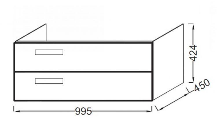 Тумба под раковину 100 см Jacob Delafon Rythmik EB1304-G1C белый Тумба под раковину 100 см Jacob Delafon Rythmik EB1304-G1C белый