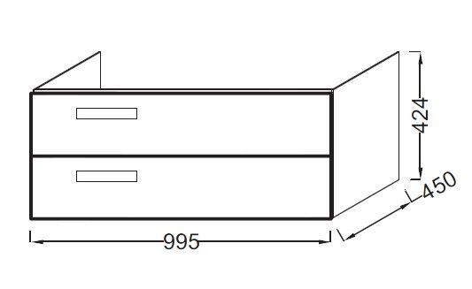 Тумба под раковину 100 см Jacob Delafon Rythmik EB1304-G1C белый Тумба под раковину 100 см Jacob Delafon Rythmik EB1304-G1C белый