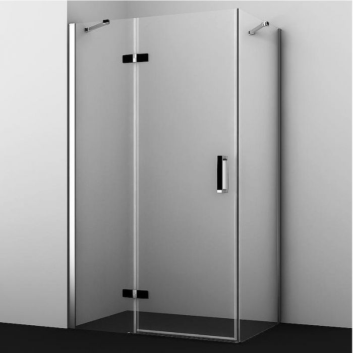 Душевой уголок WasserKRAFT Aller 120х90 L 10H07LBLACK профиль Хром стекло прозрачное