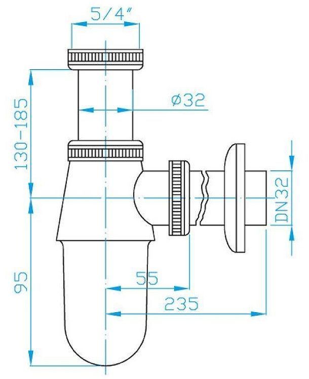 Сифон для раковины PlastBrno EMCR001 Хром