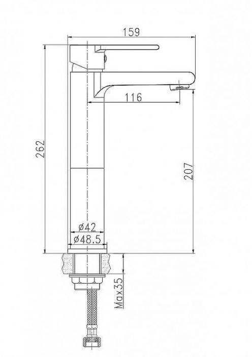 Смеситель для раковины Cersanit Brasko Black 63111 Черный матовый