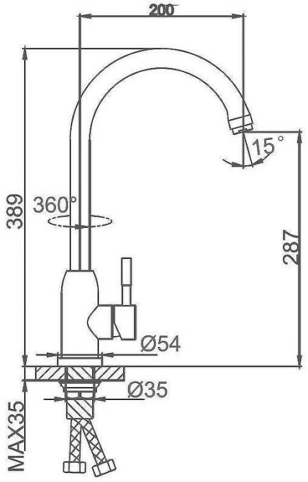 Смеситель для кухни Ekko E4062 Темно-серый
