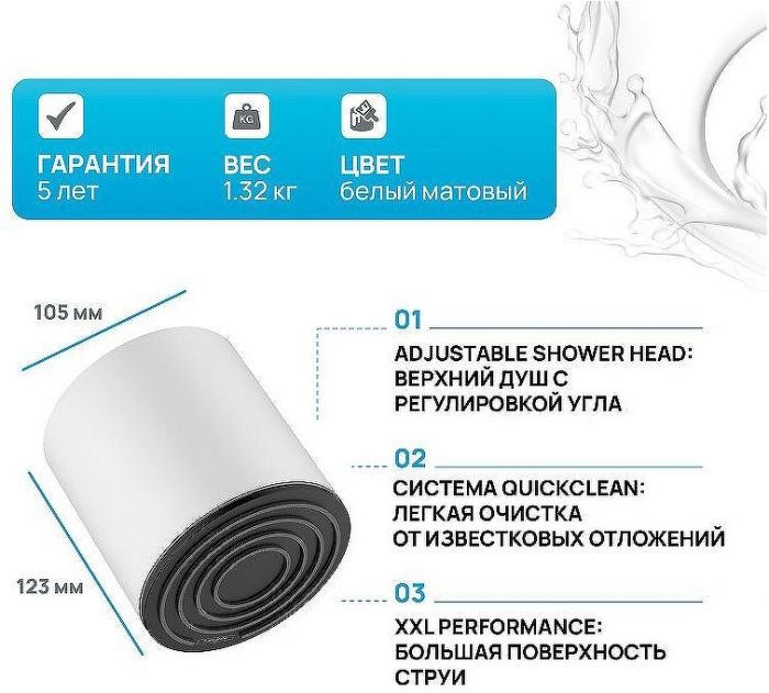 Верхний душ Hansgrohe Pulsify Select 24130700 Белый матовый