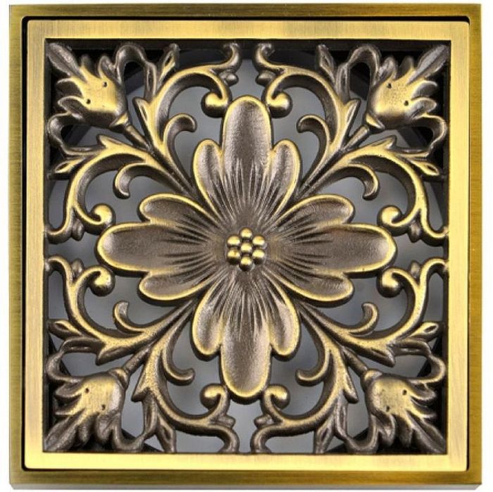Душевой трап Bronze de Luxe Цветок 21975-5602 с решеткой Бронза