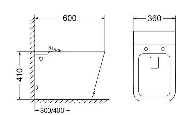 Унитаз SantiLine SL-5033MB приставной цвет Черный матовый с сиденьем Микролифт
