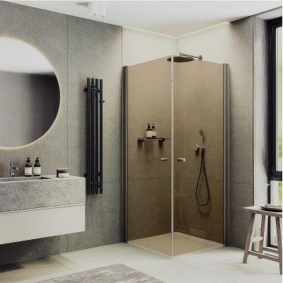 Душевой уголок Maybah Glass MGY-1302-2 900x900x1980 на монопетлях Бронза стекло бронзовое