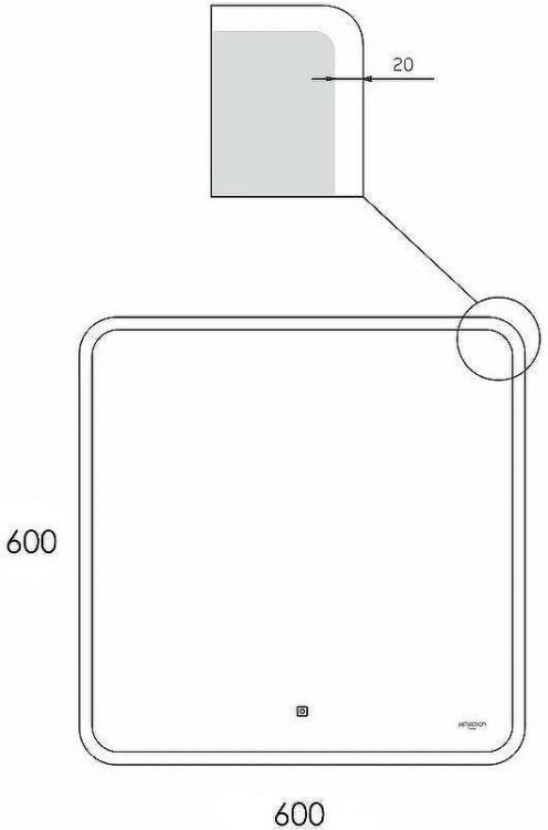Зеркало Reflexion Blink 600x600 RF6040BK с подсветкой с сенсорным выключателем и диммером Зеркало Reflexion Blink 600x600 RF6040BK с подсветкой с сенсорным выключателем и диммером