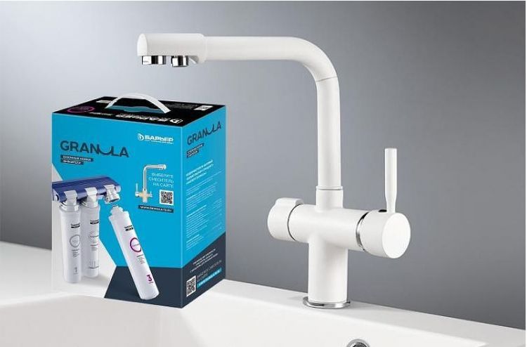 Смеситель для кухни Granula 2088 с фильтром цвет Арктик