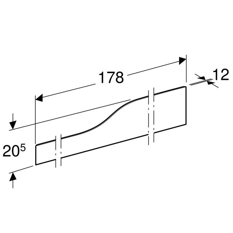 Декоративная панель Geberit Bambini (фронтальная) для детской раковины, под четыре смесителя, нижняя раковина слева, Varicor®: цвет желтый no. 304