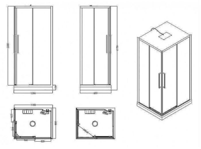 Душевая кабина Esbano Muse ESM-129CKR 120x90 L ESKM129CKRL без гидромассажа